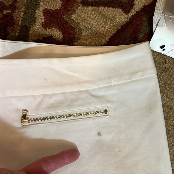 ALFANTI Size 22W Stretchy Crop Clamdigger White Gold Hardware Zip Pocket $79NEW - Picture 12 of 12